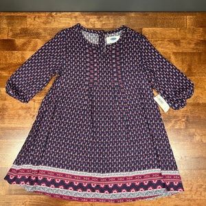 NWT Boho print Old Navy Girl’s 3t dress, fall & winter colors, tunic dress